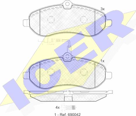 Icer 141802 - Kit pastiglie freno, Freno a disco autozon.pro