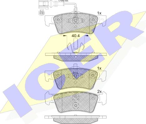 Icer 141816-203 - Kit pastiglie freno, Freno a disco autozon.pro