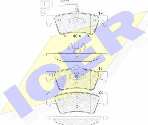 Icer 141816 - Kit pastiglie freno, Freno a disco autozon.pro