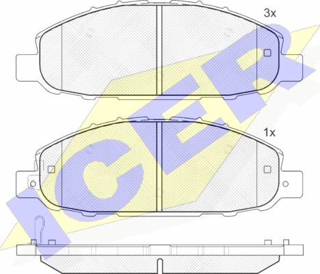 Icer 141813 - Kit pastiglie freno, Freno a disco autozon.pro