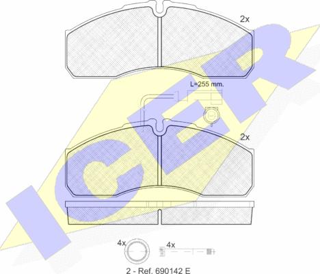 Icer 141889 - Kit pastiglie freno, Freno a disco autozon.pro