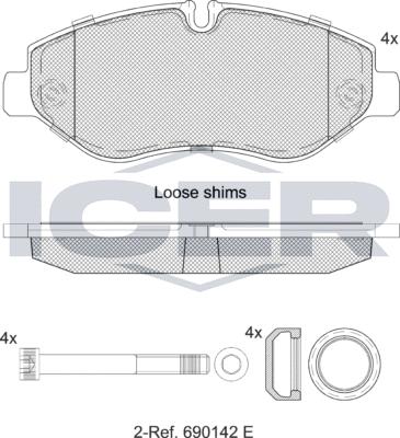 Icer LM1832 - Kit pastiglie freno, Freno a disco autozon.pro