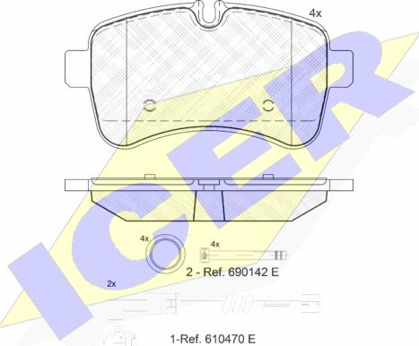 Icer 141837-203 - Kit pastiglie freno, Freno a disco autozon.pro