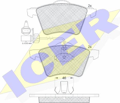 Icer 141350 - Kit pastiglie freno, Freno a disco autozon.pro