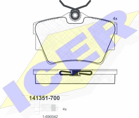 Icer 141351-700 - Kit pastiglie freno, Freno a disco autozon.pro