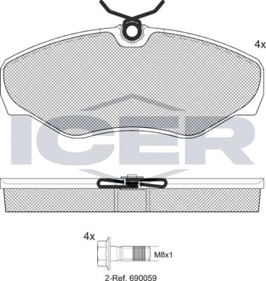 Icer 141315LM - Kit pastiglie freno, Freno a disco autozon.pro