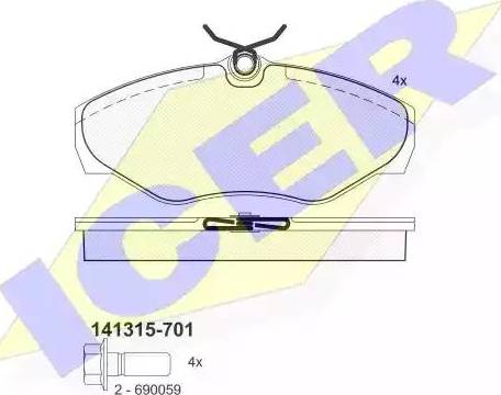 Icer 141315 - Kit pastiglie freno, Freno a disco autozon.pro