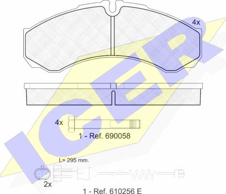 Icer 141208-117 - Kit pastiglie freno, Freno a disco autozon.pro