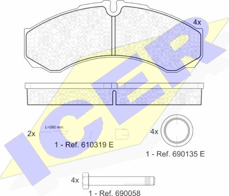 Icer 141208-123 - Kit pastiglie freno, Freno a disco autozon.pro