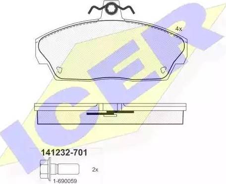 Icer 141232 - Kit pastiglie freno, Freno a disco autozon.pro