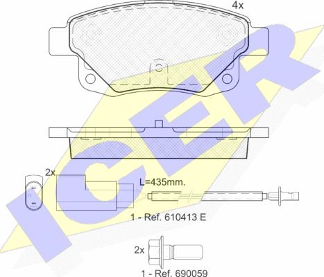 Icer 141794 - Kit pastiglie freno, Freno a disco autozon.pro