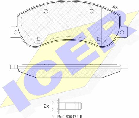 Icer 141793-204 - Kit pastiglie freno, Freno a disco autozon.pro