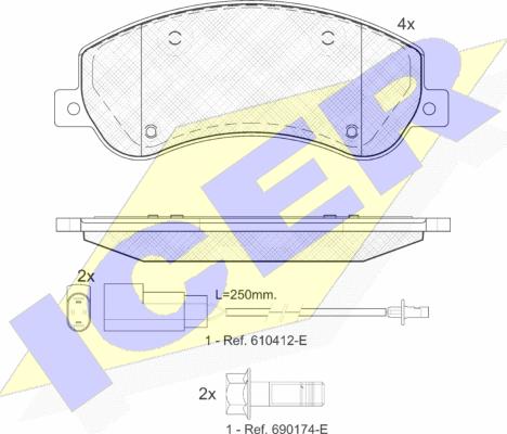 Icer 141793 - Kit pastiglie freno, Freno a disco autozon.pro