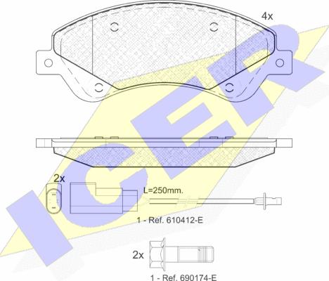 Icer 141792 - Kit pastiglie freno, Freno a disco autozon.pro