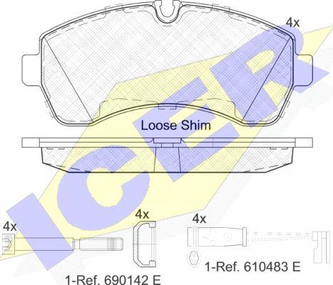 Icer 141785-203 - Kit pastiglie freno, Freno a disco autozon.pro