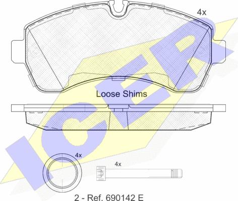 Icer 141785 - Kit pastiglie freno, Freno a disco autozon.pro