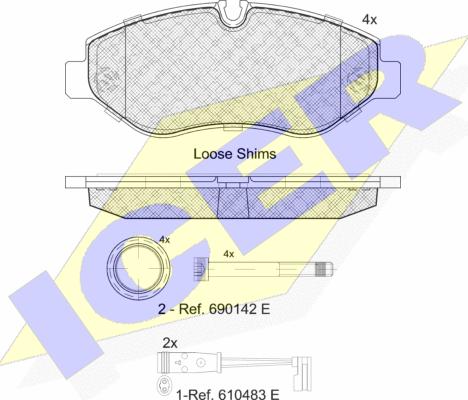 Icer 141786-203 - Kit pastiglie freno, Freno a disco autozon.pro