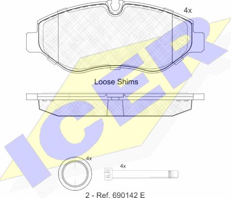 Icer 141786 - Kit pastiglie freno, Freno a disco autozon.pro