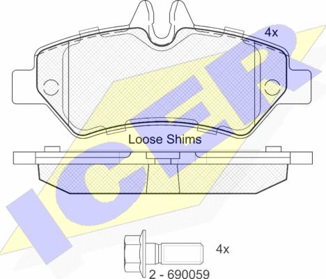 Icer 141787-204 - Kit pastiglie freno, Freno a disco autozon.pro