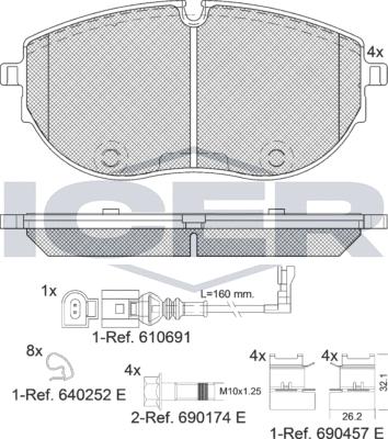 Icer 142401 - Kit pastiglie freno, Freno a disco autozon.pro