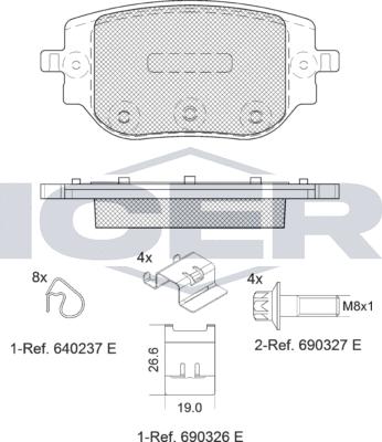 Icer 142415 - Kit pastiglie freno, Freno a disco autozon.pro