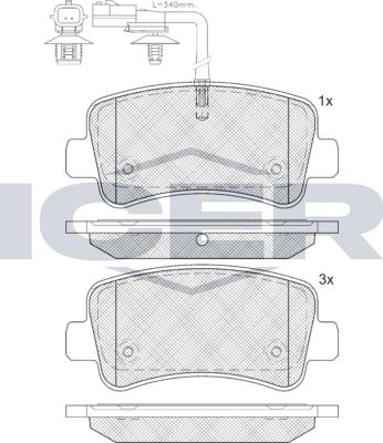 Icer 142001LM - Kit pastiglie freno, Freno a disco autozon.pro