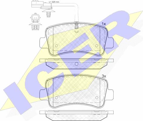 Icer 142001 - Kit pastiglie freno, Freno a disco autozon.pro