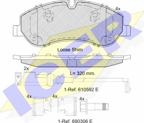 Icer 142119 - Kit pastiglie freno, Freno a disco autozon.pro