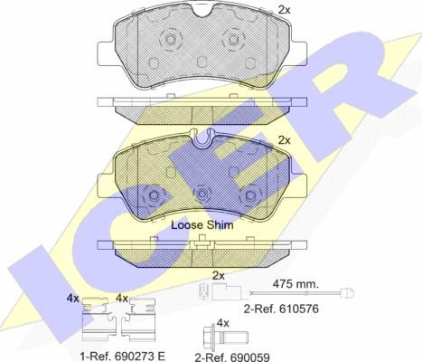 Icer 142116-203 - Kit pastiglie freno, Freno a disco autozon.pro