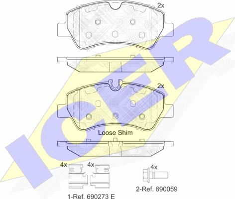 Icer 142116 - Kit pastiglie freno, Freno a disco autozon.pro