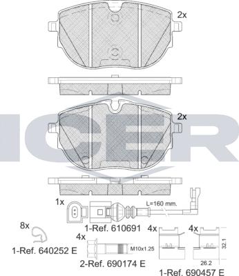 Icer 142399 - Kit pastiglie freno, Freno a disco autozon.pro