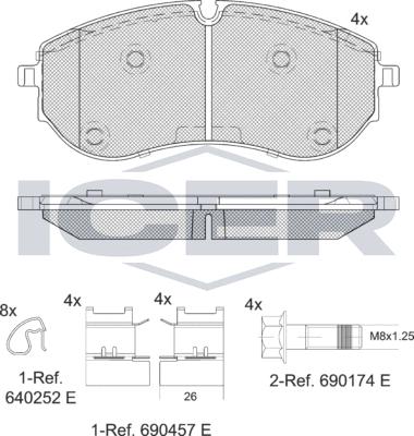 Icer 142395 - Kit pastiglie freno, Freno a disco autozon.pro