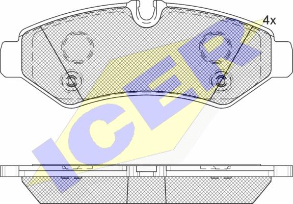 Icer 142350 - Kit pastiglie freno, Freno a disco autozon.pro