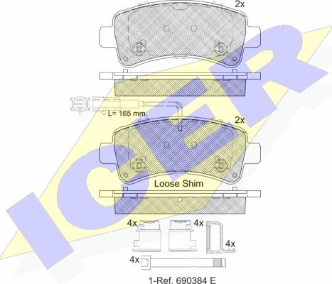 Icer 142240 - Kit pastiglie freno, Freno a disco autozon.pro