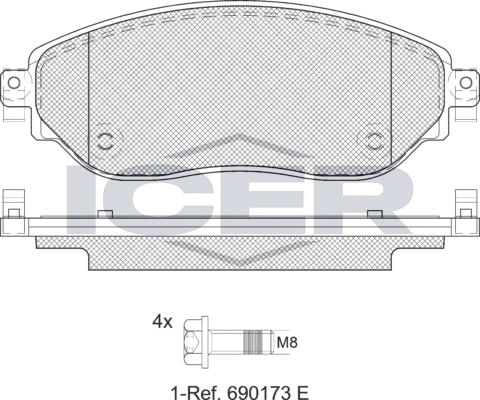 Icer 142219LM - Kit pastiglie freno, Freno a disco autozon.pro