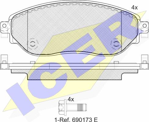 Icer 142219 - Kit pastiglie freno, Freno a disco autozon.pro