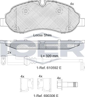 Icer 142217LM - Kit pastiglie freno, Freno a disco autozon.pro