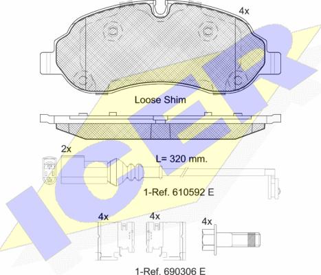 Icer 142217 - Kit pastiglie freno, Freno a disco autozon.pro