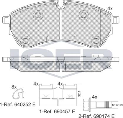 Icer 142284LM - Kit pastiglie freno, Freno a disco autozon.pro