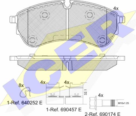 Icer 142284 - Kit pastiglie freno, Freno a disco autozon.pro