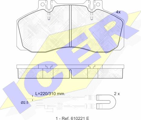 Icer 150722 - Kit pastiglie freno, Freno a disco autozon.pro