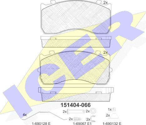 Icer 151404 - Kit pastiglie freno, Freno a disco autozon.pro