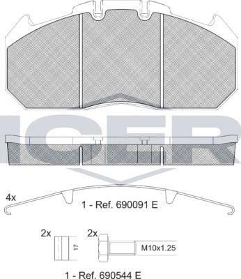 Icer 151405-066 - Kit pastiglie freno, Freno a disco autozon.pro