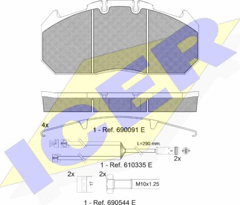 Icer 151405-120 - Kit pastiglie freno, Freno a disco autozon.pro