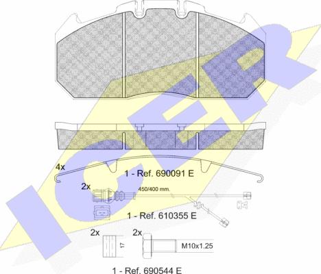 Icer 151405-122 - Kit pastiglie freno, Freno a disco autozon.pro