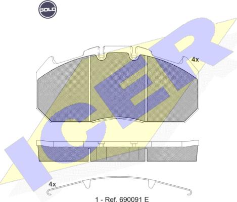 Icer 151405 G - Kit pastiglie freno, Freno a disco autozon.pro