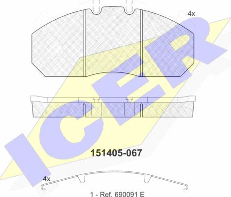 Icer 151405 - Kit pastiglie freno, Freno a disco autozon.pro