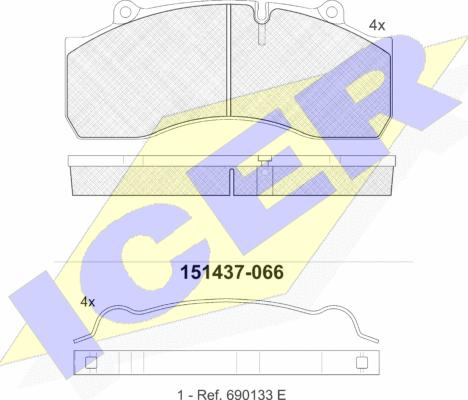 Icer 151437 - Kit pastiglie freno, Freno a disco autozon.pro