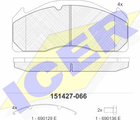 Icer 151427-066 - Kit pastiglie freno, Freno a disco autozon.pro