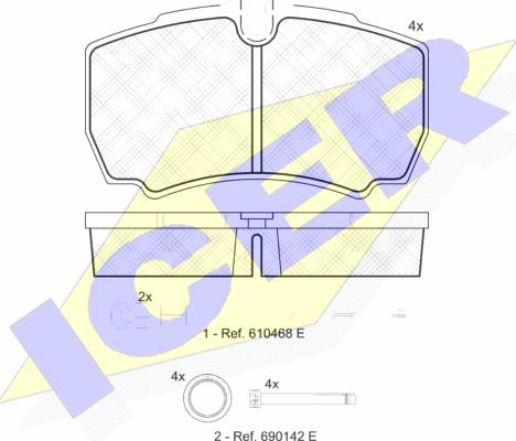 Icer 151640-117 - Kit pastiglie freno, Freno a disco autozon.pro